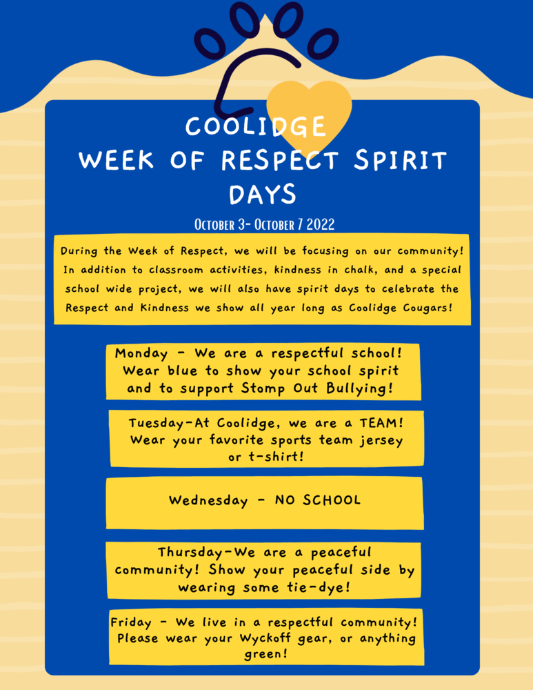 Coolidge Week of Respect Spirit Days