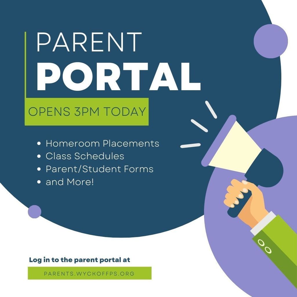 Parent Portal Opens 3pm today
