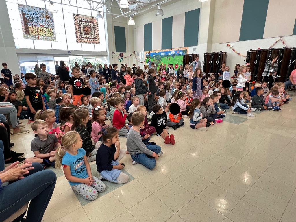 Students gathered for a school wide meeting