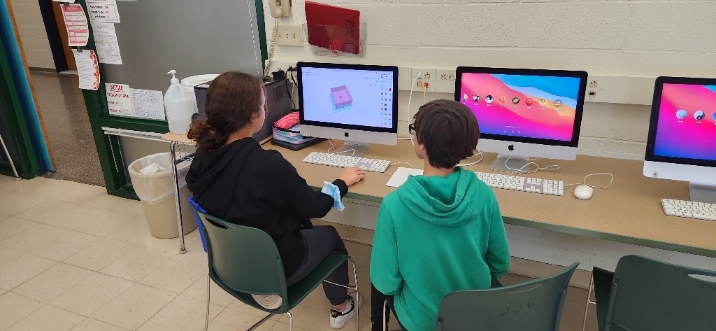 Students using design thinking